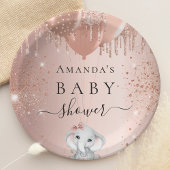 Baby Dusche Rose Gold Glitzer Elefantenballons Pappteller