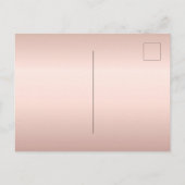 Baby Dusche Rose Gold Glitzer Metal Girl Einladungspostkarte (Rückseite)