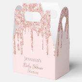 Baby Dusche Rose Gold Glitzer Tropfen Name Geschenkschachtel (Geöffnet)