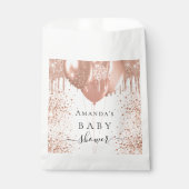 BABY Dusche Rose Gold Glitzer Weißballons Geschenktütchen (Vorderseite)