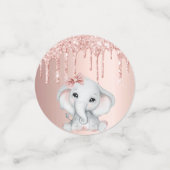Baby Dusche Rose Gold niedliche Elefantenmädchen Konfetti (Klein Vorderseite)