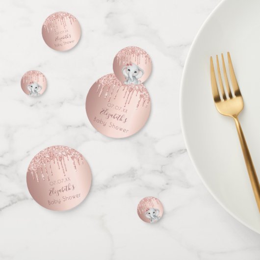 Baby Dusche Rose Gold niedliche Elefantenmädchen Konfetti (Gruppe)