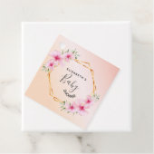 Baby Dusche Rose Gold rot Rosa Blumengeometrie Geschenkanhänger (Beispiel)