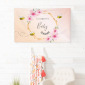 Baby Dusche Rose Gold rot Rosa Blütenmutter zu sei Banner (Insitu)