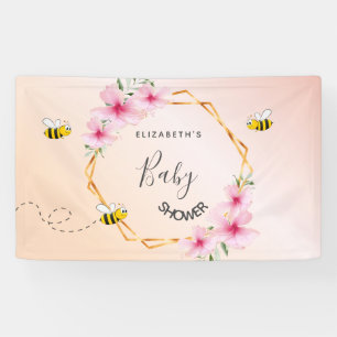 Baby Dusche Rose Gold rot Rosa Blütenmutter zu sei Banner