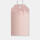 Baby Dusche Rose Goldblütenballons Vielen Dank Geschenkanhänger (Rückseite)