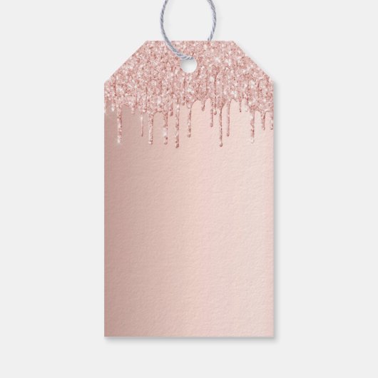 Baby Dusche Rose Goldblütenballons Vielen Dank Geschenkanhänger (Rückseite)