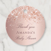 Baby Dusche rot Rose gold Danke Geschenkanhänger (Vorderseite)