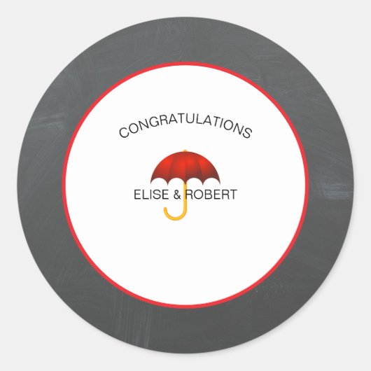 Baby Dusche rot und schwarz Herzlichen Glückwunsch Runder Aufkleber (Vorderseite)