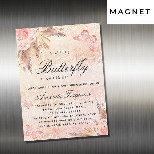 Baby Dusche Schmetterling Blütengras Magneteinladung