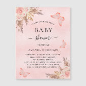 Baby Dusche Schmetterling Pampelgras Luxus Luxus Magneteinladung (Vorderseite)