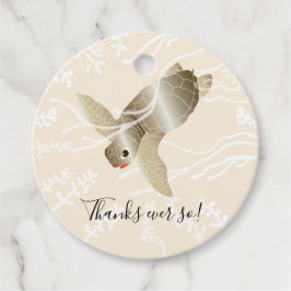 Baby Dusche Sea Turtle Blue Geschenkanhänger