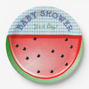 Baby-Dusche sein eine Jungen-Wassermelone-Teller Pappteller