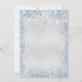 Baby Dusche Silber Glitzer Blumenjungen Einladung (Rückseite)