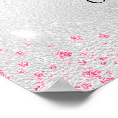 Baby Dusche silber pink Glitzer Empfang Poster (Ecke)