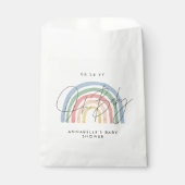 Baby Dusche Skript farbige Aquarellfarbe Regenboge Geschenktütchen (Vorderseite)