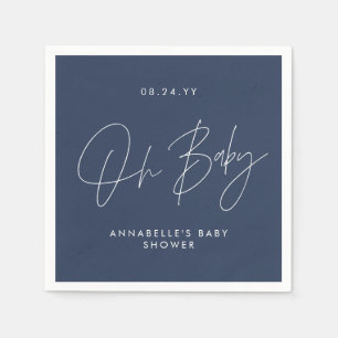 Baby Dusche Skript moderne marineblau elegant Serviette