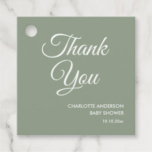 Baby Dusche Skript moderne Weise grün danke Geschenkanhänger