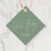 Baby Dusche Skript moderne Weise grün danke Geschenkanhänger (Vorderseite)