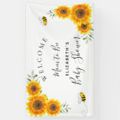 Baby Dusche Sonnenblumen weiße Mutter zu biegen ru Banner (Vertikal)