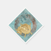 Baby Dusche Standard Napkin Gold Dolphin Baby Mama Serviette (Ecke)