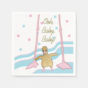Baby Dusche Standard Napkin "Gold Flamingo Baby" Serviette