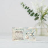 Baby-Dusche Storch Oh Books für Babykarte Begleitkarte (Stehend Vorderseite)