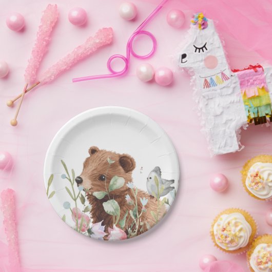 Baby Dusche Süße Tier Bear Paper Teller (Party)