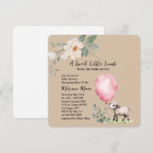 Baby Dusche Sweet Little Lamb Pink Ballon Einladung (Vorne/Hinten)