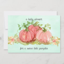 Baby Dusche Sweet Little Pumpkin Pink Roses Einladung