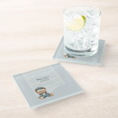 Baby Dusche Thema Hard Glass Untersetzer (Schrägansicht)