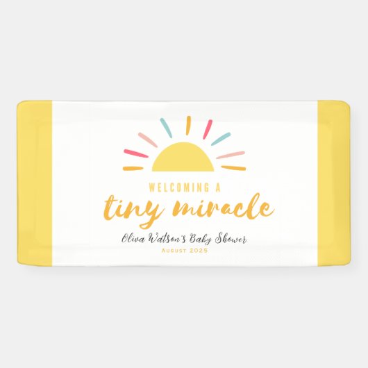 Baby Dusche Tiny Miracle Sun Banner (Horizontal)