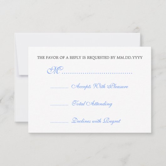 Baby Dusche UAWG Vintag Ribbon Blue RSVP Karte (Vorderseite)