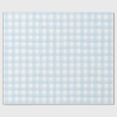 Baby Dusche Umpackpapier Boy Light Blue Gingham Geschenkpapier (Flach)