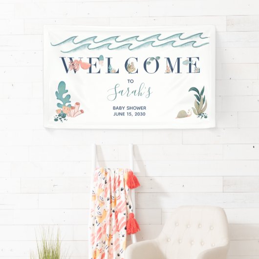 Baby-Dusche unter der Meerestierdusche Banner (Insitu)