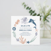 Baby-Dusche unter der Meerestierdusche Einladung (Stehend Vorderseite)