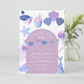 Baby-Dusche unter der Meerestierdusche Einladung (Stehend Vorderseite)