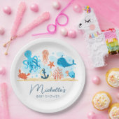 Baby-Dusche unter der Meerestierdusche Pappteller (Party)