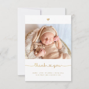 Baby Dusche Vielen Dank Imitats Gold Chic Liebe Sc Dankeskarte
