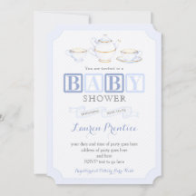 Baby Dusche Vintag Tee Party Einladende Karten für