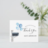 Baby Dusche von Mail Blue Balloons Danke Postkarte (Stehend Vorderseite)