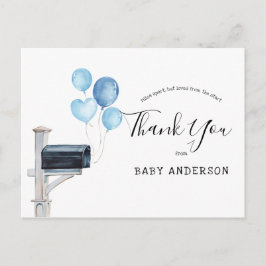 Baby Dusche von Mail Blue Balloons Danke Postkarte