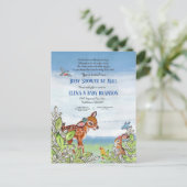 Baby-Dusche von Waldtieren Einladungspostkarte (Stehend Vorderseite)
