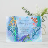 Baby-Dusche von Wildtieren im Ozean per Post Einladung (Stehend Vorderseite)