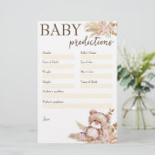 Baby Dusche Vorhersage Spiel Teddy Bär Briefpapier (Stehend Vorderseite)