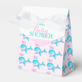 Baby Dusche Wale Aqua rosa Weiß Geschenkbox Geschenkschachtel