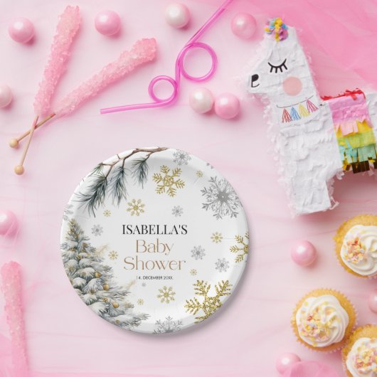Baby Dusche Winter Pappteller (Party)