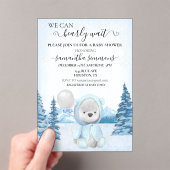 Baby Dusche Winter Teddy Bear Acryleinladungen (Insitu (Handheld))