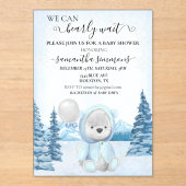 Baby Dusche Winter Teddy Bear Acryleinladungen (Vorderseite)