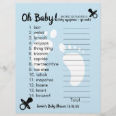 Baby Dusche Word Scramble Blue (Vorderseite)